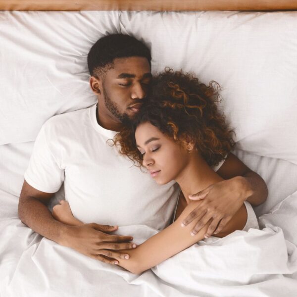 young couple sleeping