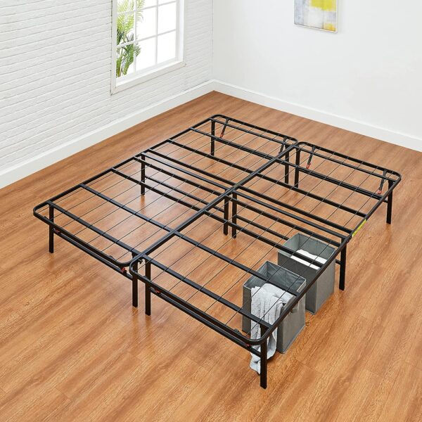 14″ Tall Platform Bed Frame Black Metal Heavy Duty